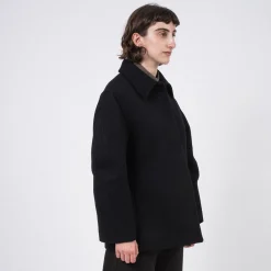 [AMOMENTO] HOURGLASS HALF COAT _ BLACK