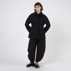 [AMOMENTO] HOURGLASS HALF COAT _ BLACK