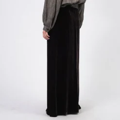 [AMOMENTO] VELVET DRAWSTRING MAXI SKIRT _ DARK BROWN