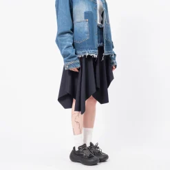 [ANDERSSON BELL] DENIM COMBINATION FAIRY SKIRT _ BLUE