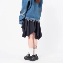 [ANDERSSON BELL] DENIM COMBINATION FAIRY SKIRT _ BLUE