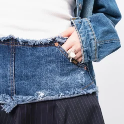 [ANDERSSON BELL] DENIM COMBINATION FAIRY SKIRT _ BLUE