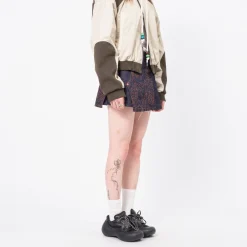 [ANDERSSON BELL] EMBROIDERY PANEL PLEATED DENIM SKIRT _ DENIM
