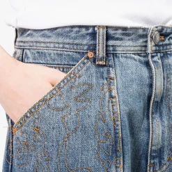 [ANDERSSON BELL] EMBROIDERY WRAP JEANS _ BLUE