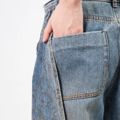 [ANDERSSON BELL] EMBROIDERY WRAP JEANS _ BLUE