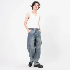 [ANDERSSON BELL] EMBROIDERY WRAP JEANS _ BLUE