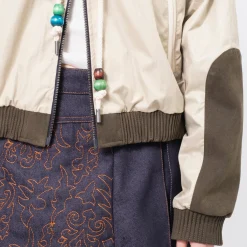 [ANDERSSON BELL] SADIE COLOUR BLOCK BOMBER JACKET _ GREEN