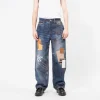 [ANDERSSON BELL] UNISEX PATCHWORK PRINTED DENIM TROMPE L'OEIL JEANS _