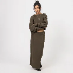 [BEAMS BOY] G.MIL KNIT SKIRT _ OLIVE