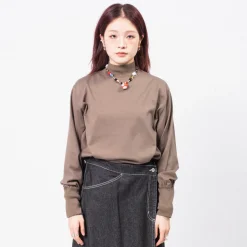 [BEAMS BOY] G.MOC/N GATHER LS _ OLIVE