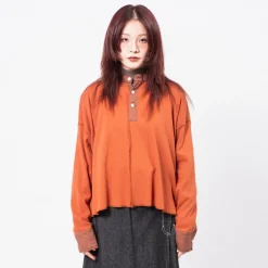 [BEAMS BOY] G.SHORT HENLEY CARDIGAN _ ORANGE