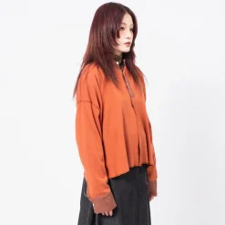 [BEAMS BOY] G.SHORT HENLEY CARDIGAN _ ORANGE