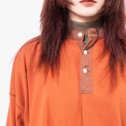 [BEAMS BOY] G.SHORT HENLEY CARDIGAN _ ORANGE
