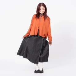 [BEAMS BOY] G.SHORT HENLEY CARDIGAN _ ORANGE