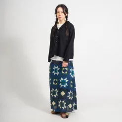 [BEAMS BOY] O.BOYQUILT/P LONG SKIRT _ NAVY