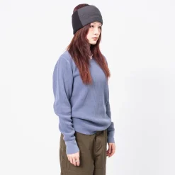 [BEAMS BOY] O.COTTON THERMAL CREW NECK LONGSLEEVE TSHIRT _ BLUE