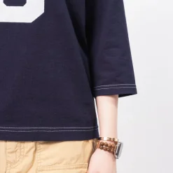 [BEAMS BOY] O.KNIT F/B3/4 _ NAVY
