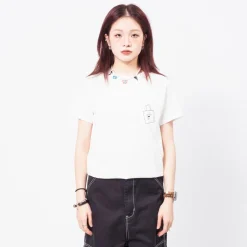 [BEAMS BOY] O.SHOP BAG LOGO POCKET TSHIRT _ WHITE