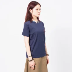 [BEAMS BOY] O.SHOP BAG LOGO POCKET TSHIRT _ NAVY