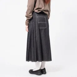 [BEAMS BOY] O.WRAPED PLEATED SKIRT _ BLACK