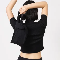 [CFCL] CF008AG158 NOTCHED RIB BAG _ BLACK