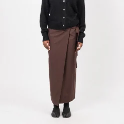 [DUNST] MAXI TIE SKIRT _ BROWN