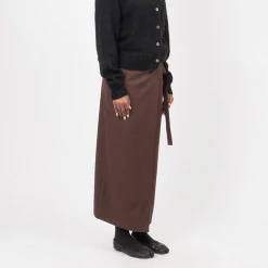[DUNST] MAXI TIE SKIRT _ BROWN