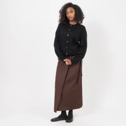 [DUNST] MAXI TIE SKIRT _ BROWN