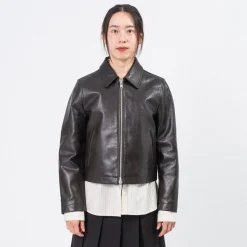 [DUNST] UNISEX CALF SKIN BLOUSON JACKET _ BROWN