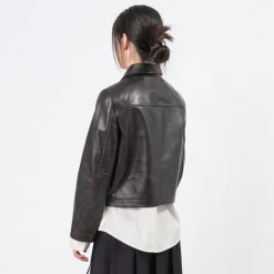 [DUNST] UNISEX CALF SKIN BLOUSON JACKET _ BROWN