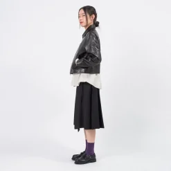 [DUNST] UNISEX CALF SKIN BLOUSON JACKET _ BROWN