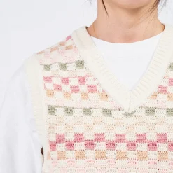 [DUNST] UNISEX CRAFTED V-NECK KNIT VEST _ IVORY