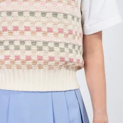 [DUNST] UNISEX CRAFTED V-NECK KNIT VEST _ IVORY
