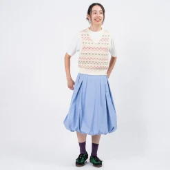 [DUNST] UNISEX CRAFTED V-NECK KNIT VEST _ IVORY