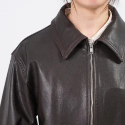 [DUNST] UNISEX LAMBSKIN LEATHER BLOUSON _ BROWN