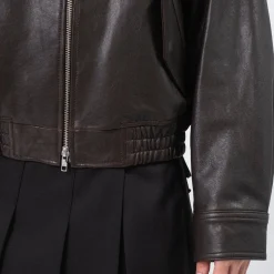 [DUNST] UNISEX LAMBSKIN LEATHER BLOUSON _ BROWN
