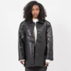 [DUNST] UNISEX LEATHER HALF JACKET _ BLACK
