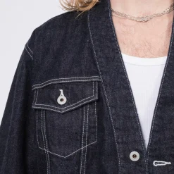 [FDMTL] JK23R DENIM HAORI JACKET RINSE _ INDIGO