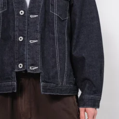 [FDMTL] JK23R DENIM HAORI JACKET RINSE _ INDIGO