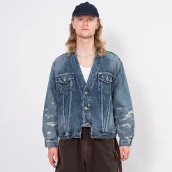 [FDMTL] JK23S DENIM HAORI JACKET 5YR WASH _ INDIGO