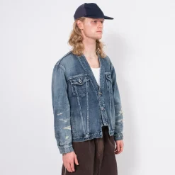 [FDMTL] JK23S DENIM HAORI JACKET 5YR WASH _ INDIGO