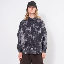 [FDMTL] SH15J JACQUARD BORO SHIRT _ BLUE GREY
