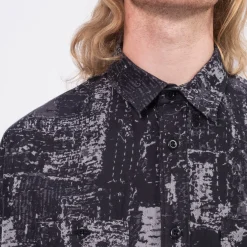 [FDMTL] SH15J JACQUARD BORO SHIRT _ BLUE GREY