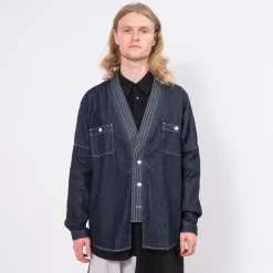 [FDMTL] SH12R DENIM HAORI SHIRT RINSE _ INDIGO