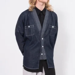 [FDMTL] SH12R DENIM HAORI SHIRT RINSE _ INDIGO