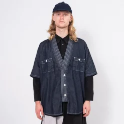 [FDMTL] SH22R DENIM HAORI S/S SHIRT RINSE _ INDIGO