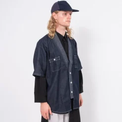 [FDMTL] SH22R DENIM HAORI S/S SHIRT RINSE _ INDIGO