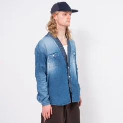 [FDMTL] SH12U DENIM HAORI SHIRT 3YR WASH _ INDIGO