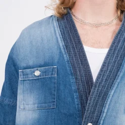 [FDMTL] SH12U DENIM HAORI SHIRT 3YR WASH _ INDIGO