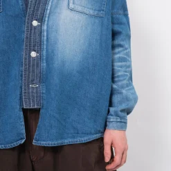 [FDMTL] SH12U DENIM HAORI SHIRT 3YR WASH _ INDIGO
